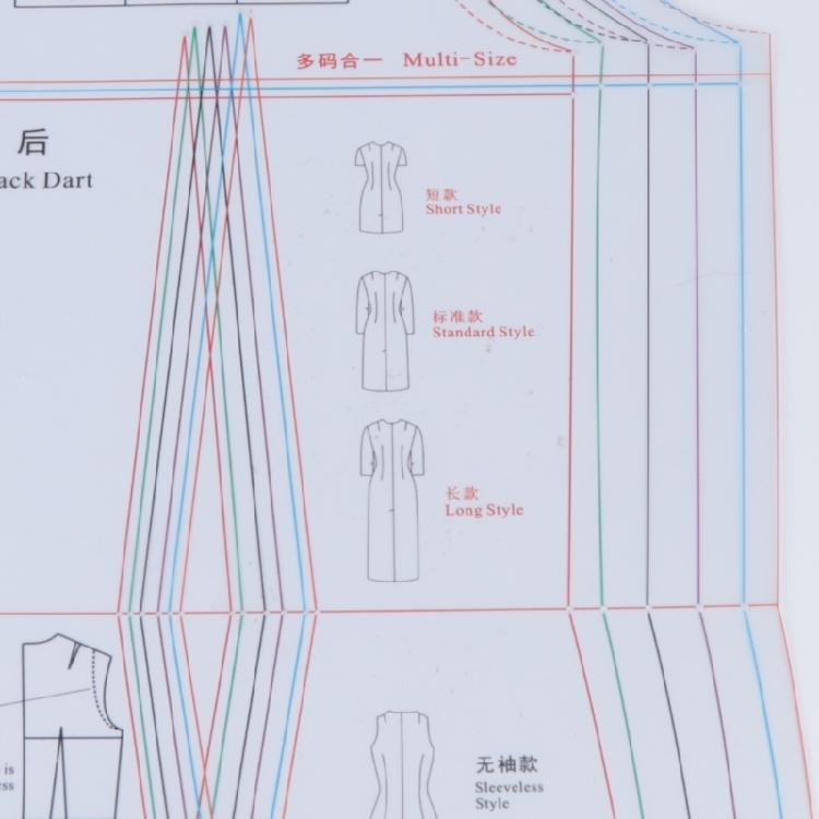 Multi-Size Dressmaking Ruler Reusable Pattern Template Dress Ruler for Sewing Practice
