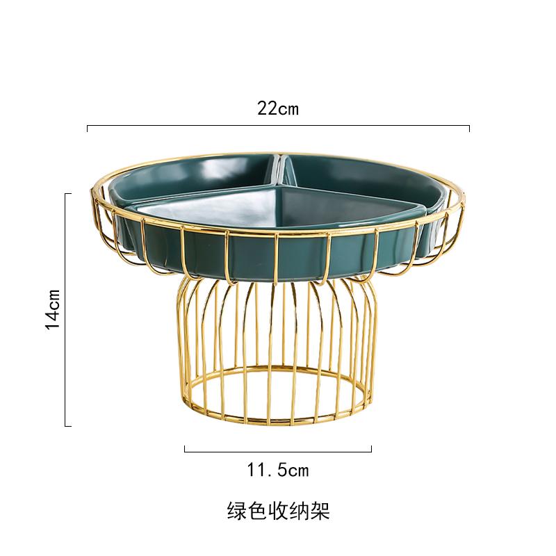 

Керамика Высокие ножки Фруктовая тарелка Кованое желе Фруктовая корзина Три секции Блюдо для закусок Домашняя конфетница Поднос для закусок Декоративная посуда зелёный