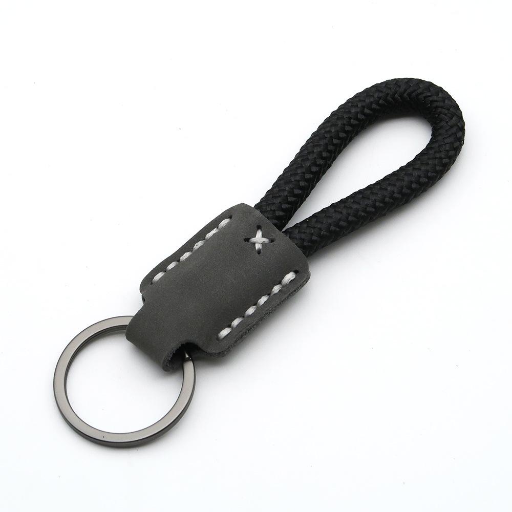 Handmade Genuine Leather Key Chain Pendant - Frosted Leather, Multifunctional Lanyard, Creative Design Key Ring