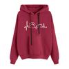 Cartoon Print Hoodie For Women With Polyester Thick Warmth For Winter Casual Wear