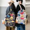 School Bag School Season Fashion Graffiti Backpack High School Student Large Capacity Couple Personality Backpack