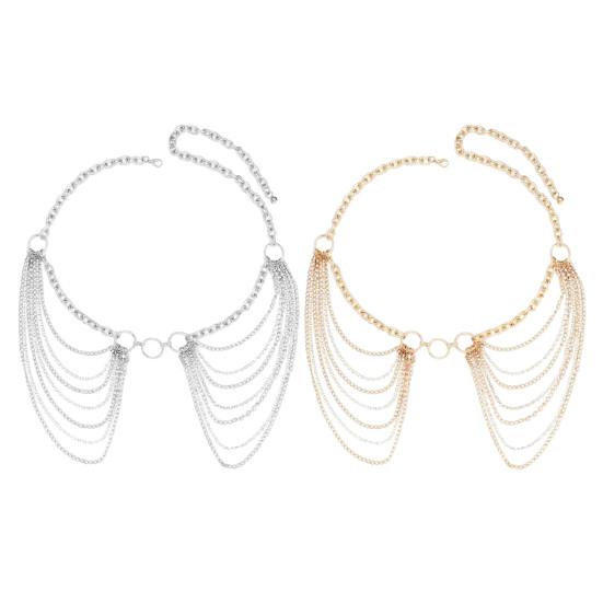 Damelegering midjekjede Flerlags kjede kvast magekjede Justerbar sele Gotisk midjekjede Klærtilbehør