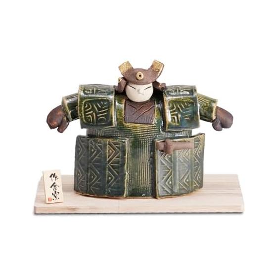 Mino Ware Oribe Samurai Ornament Compact May Doll Great as a Boy s Festival Gift