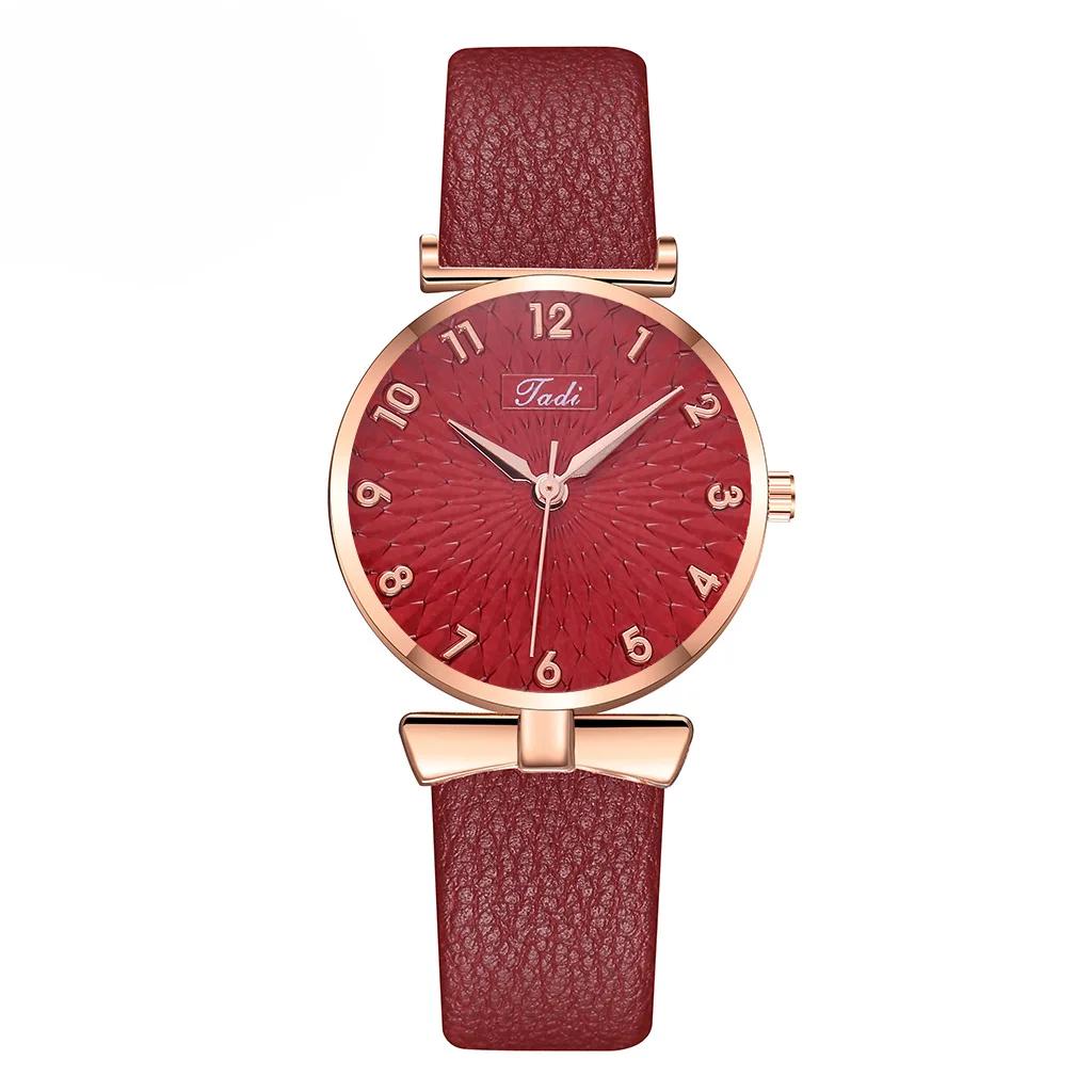 Fashion Women Watches Bracelet Necklace Earrings Ring Set Flowers Ladies Belt Watch Casual Leather Quartz Wristwatch Clock Gifts