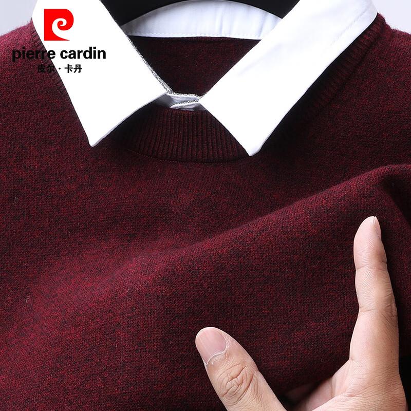 Pierre Cardin Men's 100% Pure Wool Faux Two-Piece Sweater