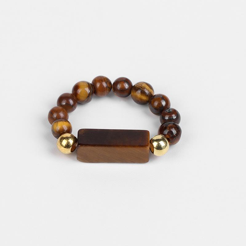 4mm Beads Rings For Women Men Trendy Cuboid Beaded Rings Chakra Healing Quartzs Finger Rings Handmade Hit Rings Jewelry Party