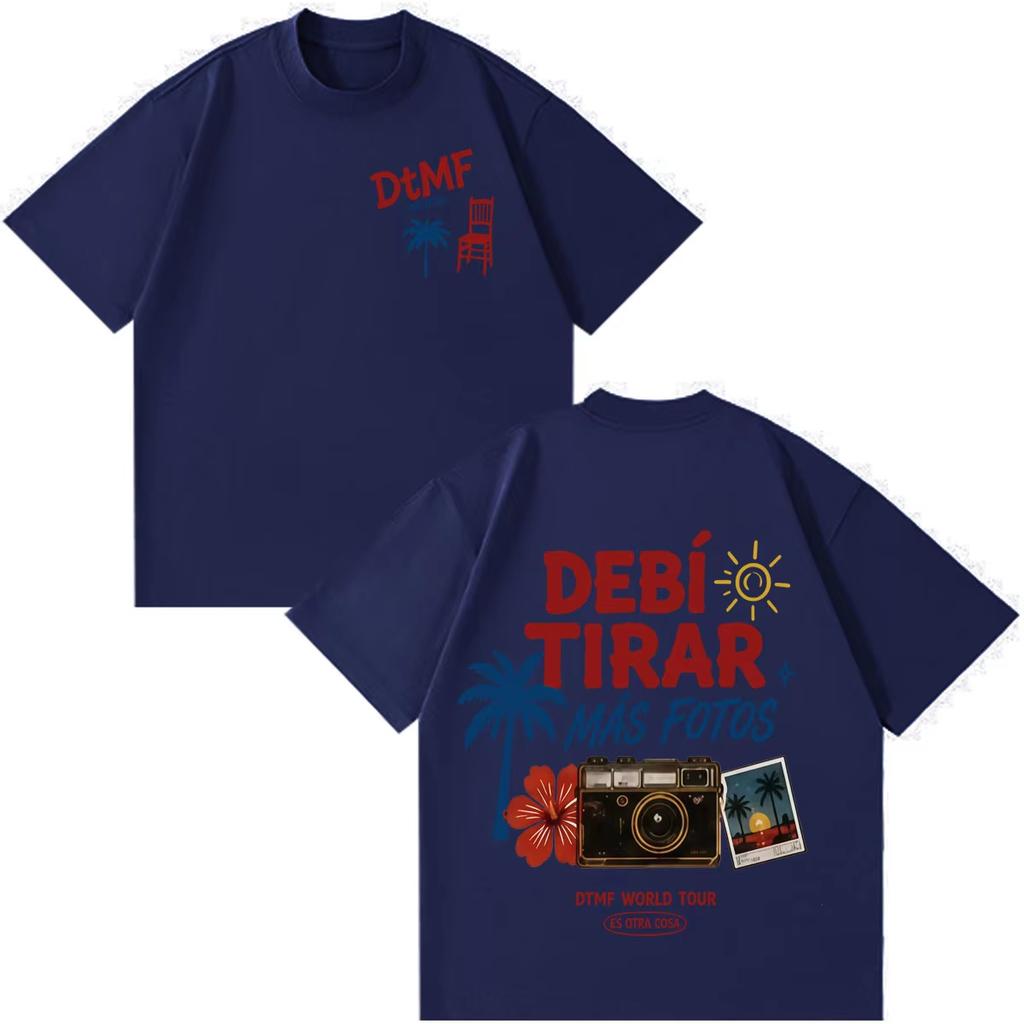 Rapper Bad Bunny DTMF Debi Tirar Mas Fotos World Tour Print T Shirts Cotton Fashion Oversized Casual Vintage TShirt