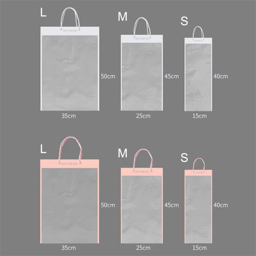 10pcs New Transparent Bouquet Gift Bag Party Supplies Decoration Flowers Wrapping Bag With Handle Birthday Gift Bag Gift
