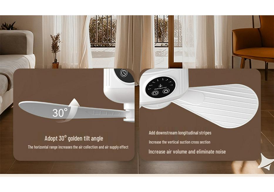 Portable Rechargeable USB Fan with Remote Control for Dorm, Bed, Outdoor, and Camping Use