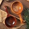 Old-Fashioned Wooden Water Ladle Scoop for Bathing, Showering, and Kitchen Use