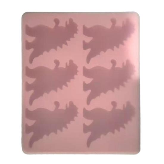 Dinosaur Ice Cube Mold Easy Fill Release 6 Cavity Gojira Ice Tray Freezer Safe Ice Maker for Summer Drinks Cocktail Party