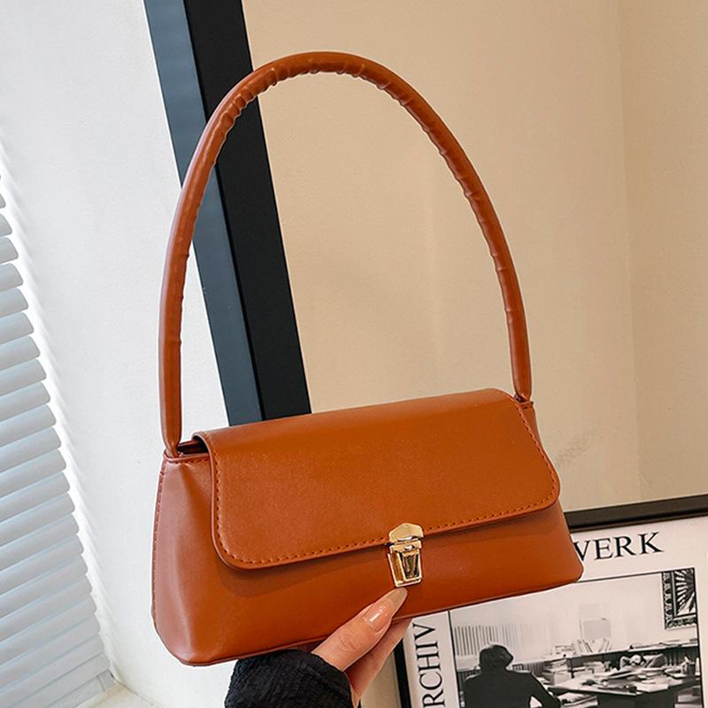 

Новая сумка женская популярная ретро нишевая сумка через плечо трендовая высококачественная сумка-багет подмышкой в этом году коричневый