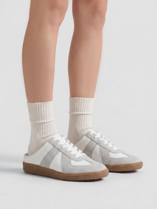 [The Nopi] Ryan 4cm Elevated German Army Mule Sneakers White 25-011