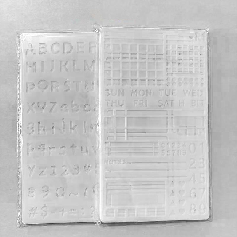 20Pcs Craft PET Paper Reusable Journal Stencils Scrapbooking Diary Drawing Templates Kit with Doodle Patterns for Gifts
