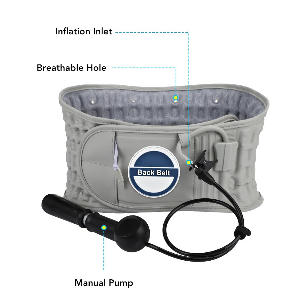 Bederní dekomprese Bederní pás Výhřez ploténky Korekce správného držení páteře Podpora Masážní ortéza pro úlevu od bolesti zad