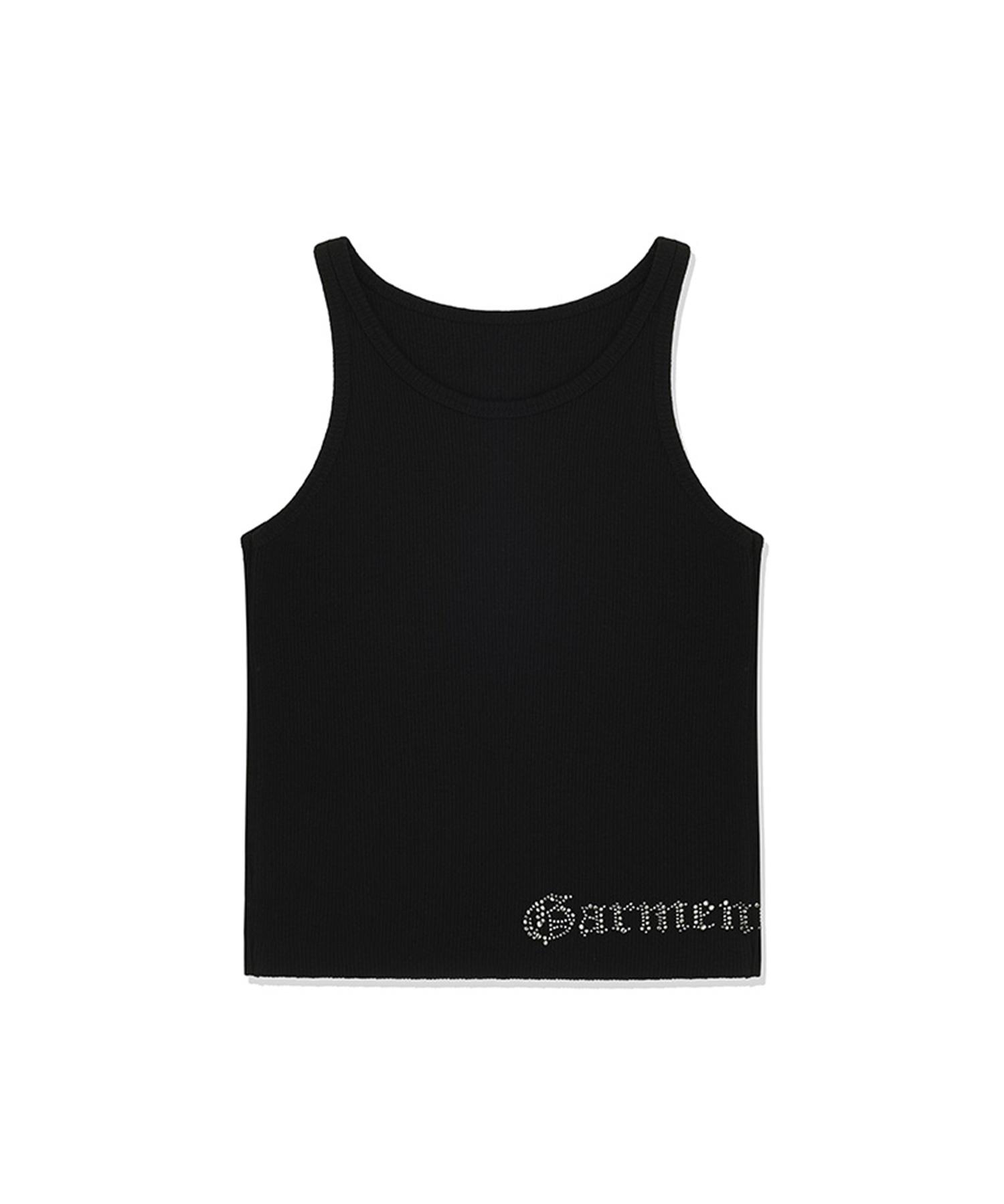 Slow Garments Color Rhinestone Tank Top - Black Black