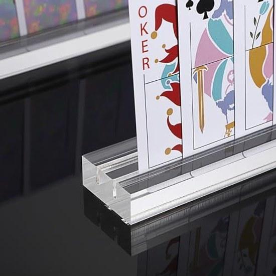 Card Game StandBoard GameClear Trump StandAcrylic HolderDouble SlotHanafuda Stand2-Channel GrooveTransparentSet 4