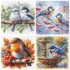 Robin Full 11CT DIY Stamped Cross Stitch Kits 15.75x15.75in Embroidery Needlepoint Starter Kits for Beginners Adults Home Decor