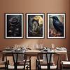 Dark Academia Rose Gothic Victorian Crow Witch Ghost Halloween Wall Art Canvas Painting Posters Print Pictures Living Room Decor
