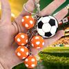 Orange 3D Soft Rubber Football Keychain for Men - Creative Car Keyring, Backpack Ornament, Small Gift