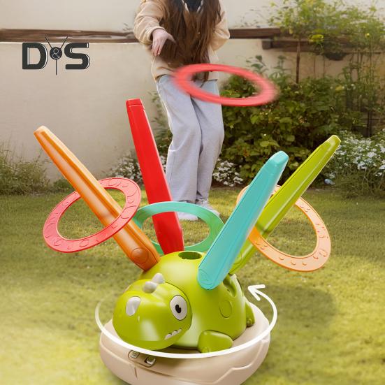 3-in-1-Musik-Hüpfspielzeug, Ringwurfspiel, Stampf-Raketenwerfer für Kinder, Sport-Fitnessspielzeug für drinnen und draußen, mit Fernbedienung, für Mädchen und Jungen im Alter von 4–8 Jahren