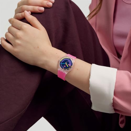 Swatch Neon Pink Podium Watch, SO28K111, Pink