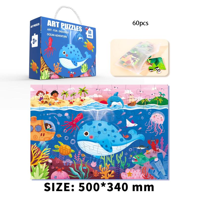 300 500 Pieces Animal Dinosaur Irregular Paper Puzzle Cognitive Jigsaw Puzzles Game for Kids Educational Toy Children Xmas Gifts