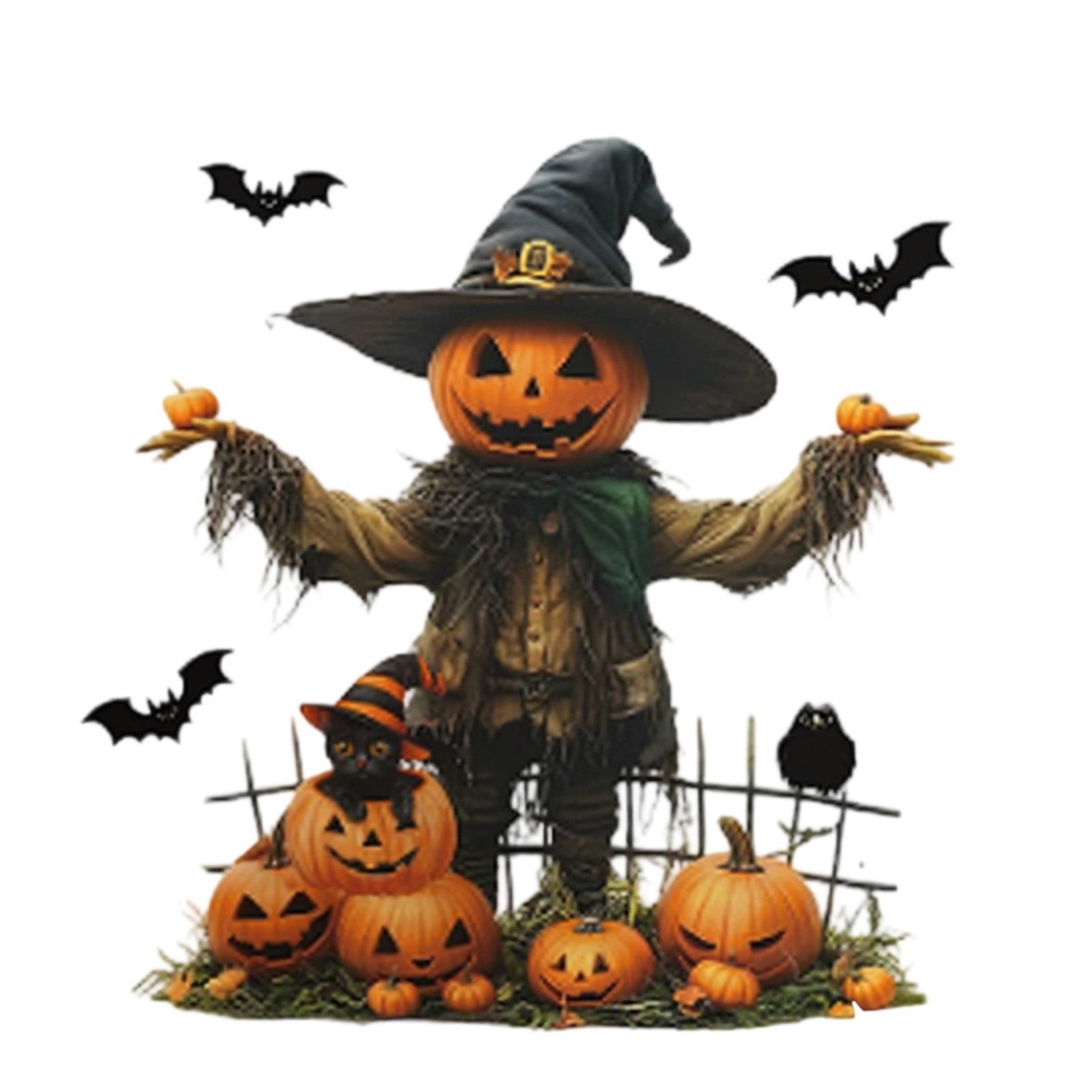 

Хэллоуин Тыква Пугало Спальня Гостиная Домашнее украшение Наклейки на стену One Size