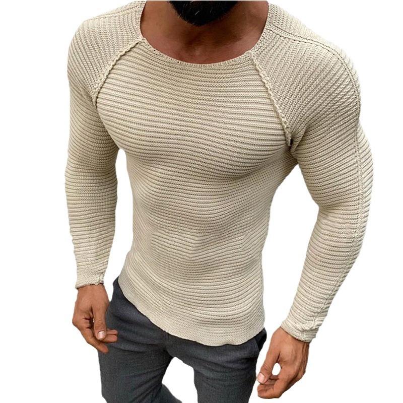 Men S Crew Neck Long Sleeve Slim Fit Pullover Knit Casual Sweater