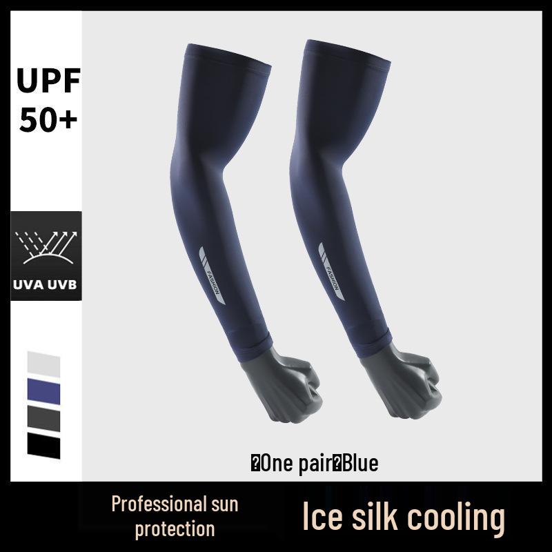 Premium Anti-UV Ice Silk Arm Sleeves for Men - Ultra-thin, Cool, Breathable Sun Protection for Cycling and Outdoor Activities.