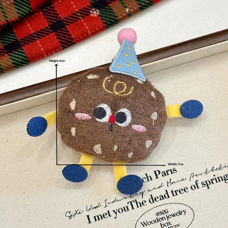 Cute Cartoon Doughnut Bread Doll Keychain Fun Stuffed Doll Toy Backpack Pendant Decorative Car Key Chains Accessories Gift