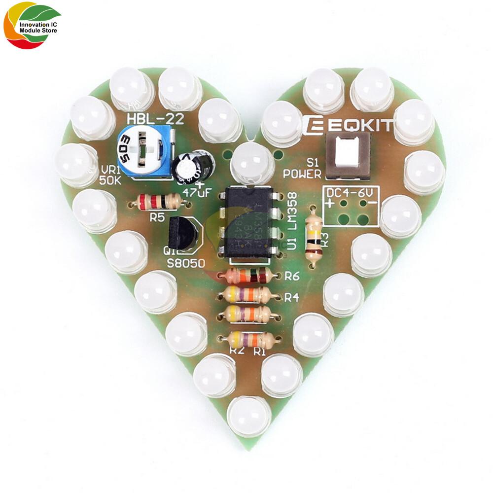 DIY Kit Heart Shape Breathing Lamp Electronic Kit Breathing LED Suite Red White Electronic Production for Learning laboratory
