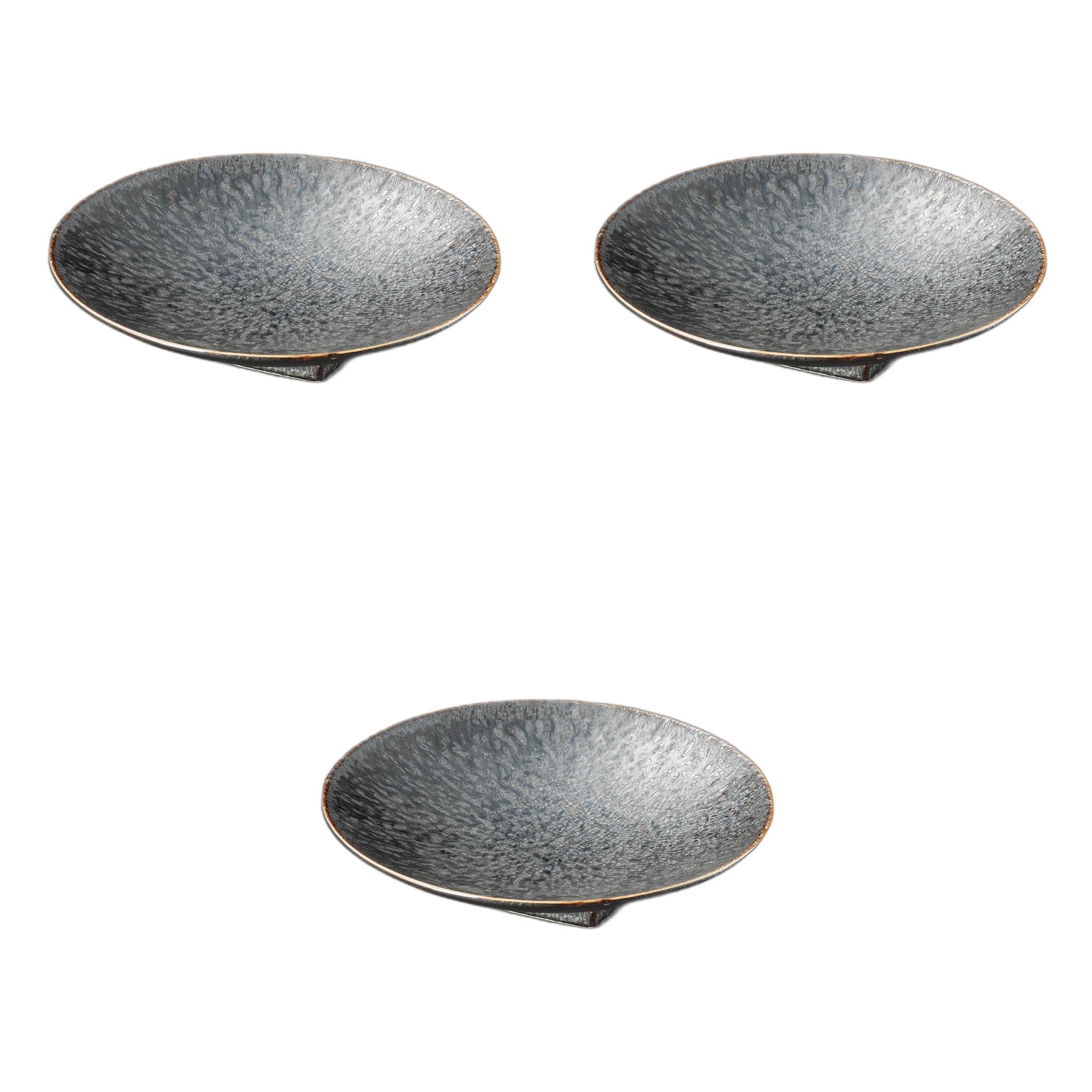 

Set of 3 Large White Peacock and Chiri Round Plates x 23 x Ceramic Plates by Setomonohonpo [23 4.5cm] Medium-sized белый