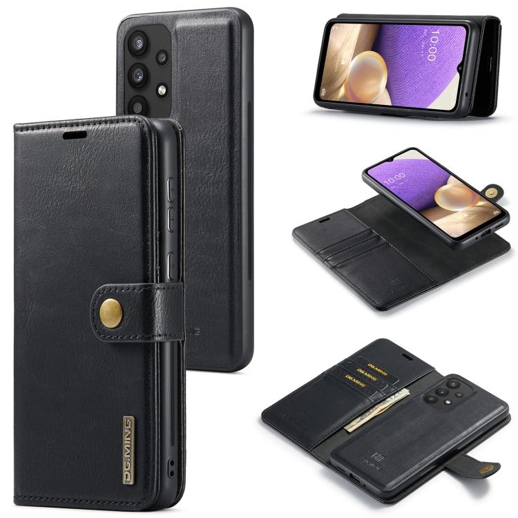 

For Samsung Galaxy A33 5G DG.MING Crazy Horse Texture Detachable Magnetic Leather Phone Case For Samsung Galaxy A33 5G чёрный