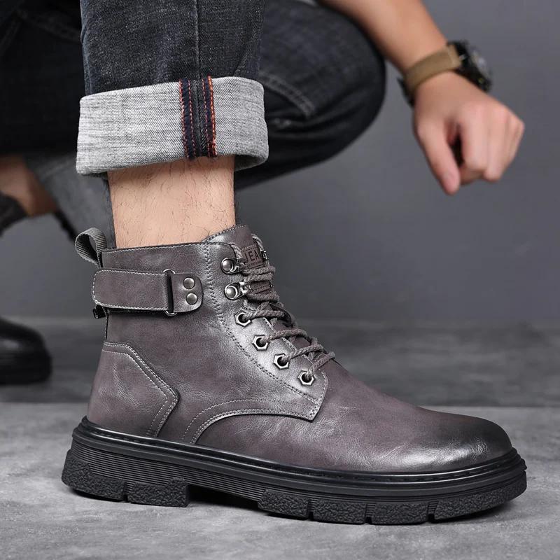 Модные повседневные кроссовки Кожаная обувь Лоферы Спорт и отдых Ботильоны Зимние ботинки — фото 3