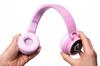 PowerLocus Buddy Pink Wireless LED Micro SD AUX Headphones for Kids