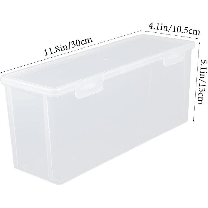 Kichvoe Airtight Toast Container Clear Food Fresh Keep Box for Fruits Snacks Medium Long Fridge Organizer for Kitchen Storage