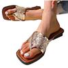 One line fashion woven sequin casual flip flops