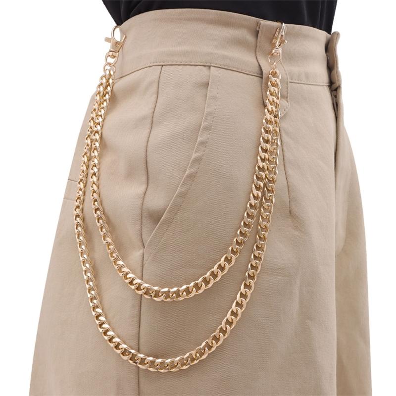 Waist Chain for Men Women Boy Girls Punk Wallet Keychain Belt Metal Jeans Pants Chain with Secure Clasp Accessories