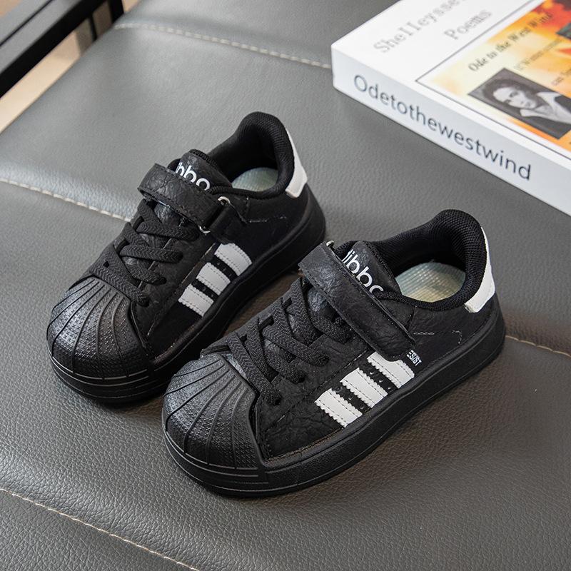 Korean Version of Children's Casual Board Shoes 2025 Autumn New Boys and Girls Shell Head Sneakers Baby Soft-soled Shoes Tide