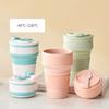 GIANXI Reusable Silicone Collapsible Cups With Lid For Camping 350ml 500ml Portable Folding Kitchen Coffee Cups For Travel