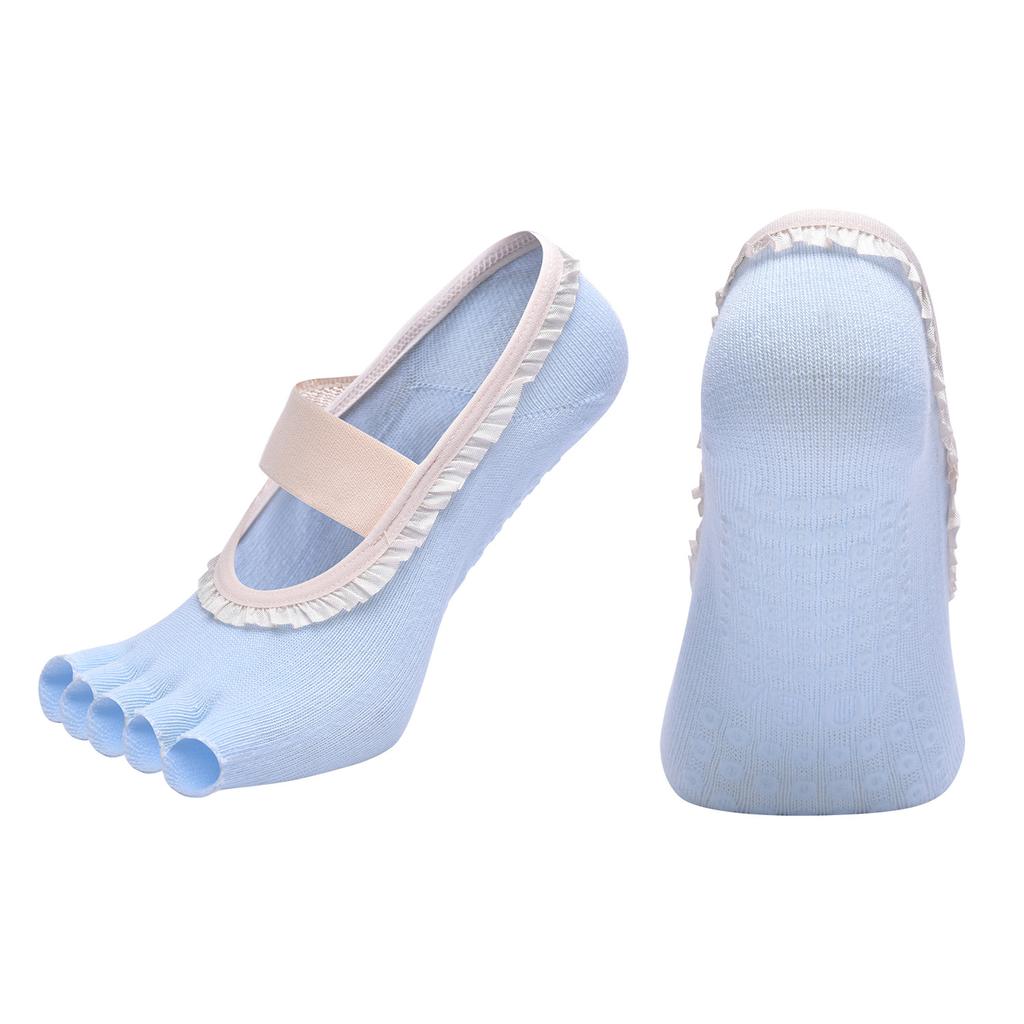 Chaussettes de yoga antidérapantes en silicone pour femmes, dos nu, respirantes, sans orteils, pour Pilates, entraînement en intérieur, danse, sport