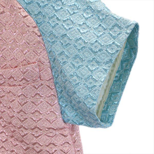 MARNI 2011ss Short sleeve Cut Pink x Light Blue Glitter woven fabric Women Used