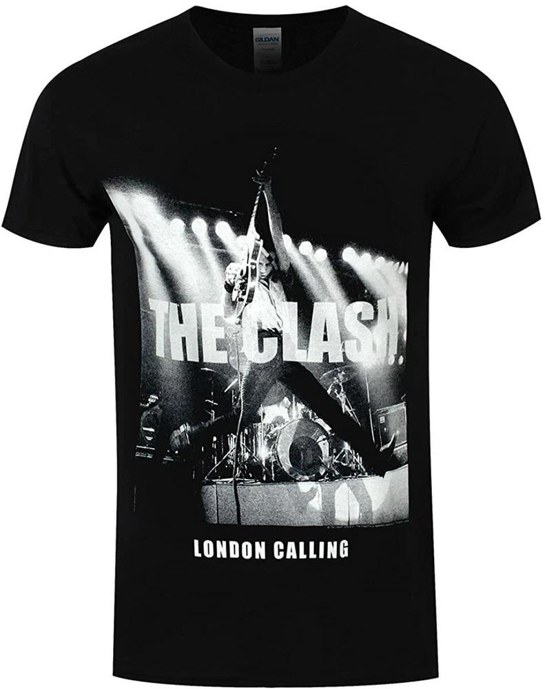 Official The Clash Calling Photo Unisexs Black T Shirt The Clash Tee S