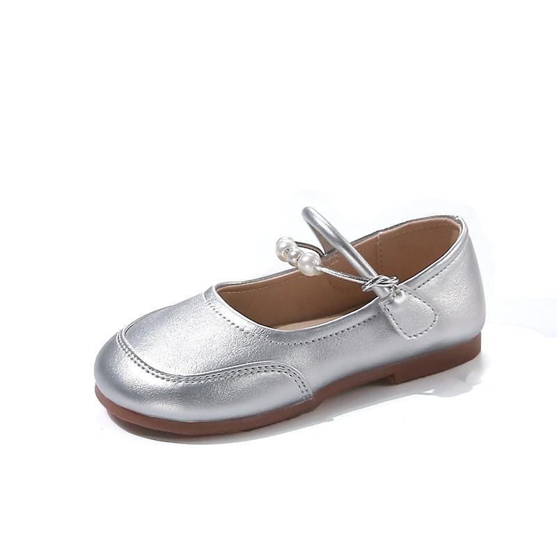 Girls Leather Shoes Soild Color Toes Capped Anti-kicked Kids Flats Non-slip Soft Sole 2025 New Girls Dance Shoes Sweet Matte
