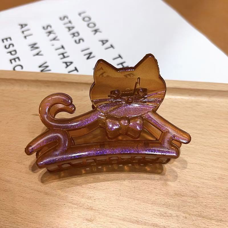 

Korean Style Cartoon Cat Hair Clip Women s Hollow Out Fresh and Cute Shark Clip Hair Accessories