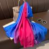 Gradient Silk Scarves Women Luxury Brand Hijab Scarf Foulard Femme Shawls Wraps Silk Bandana Head Scarf Hijab Beach Poncho