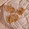 Minimalistischer Schmuck 18K Vergoldeter Edelstahl 20mm 25mm 30mm Creolen für Damen