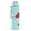 1PC Taekwondo Fighter Silhouette 750ml Color Plastic Sports Water Bottle Leakproof Flip Straw Lid Suitable for Sports Office Home Use