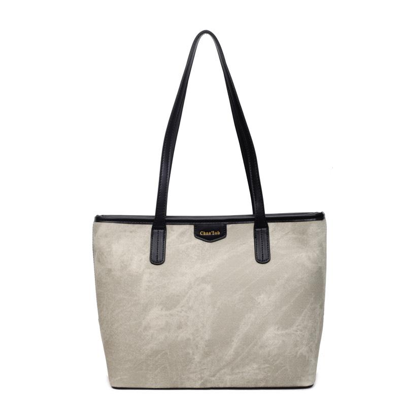 Textured casual commuter bag women's new fashion popular shoulder bag large capacity tote bag